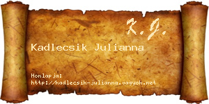 Kadlecsik Julianna névjegykártya