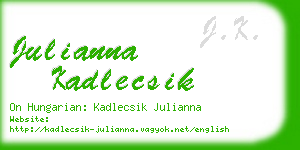 julianna kadlecsik business card